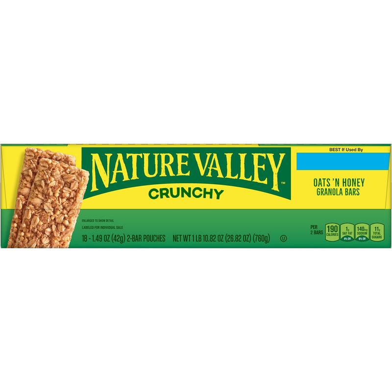 Nature Valley Oats & Honey Granola Bar, 1.49 oz, 18/Box (GEM33530)
