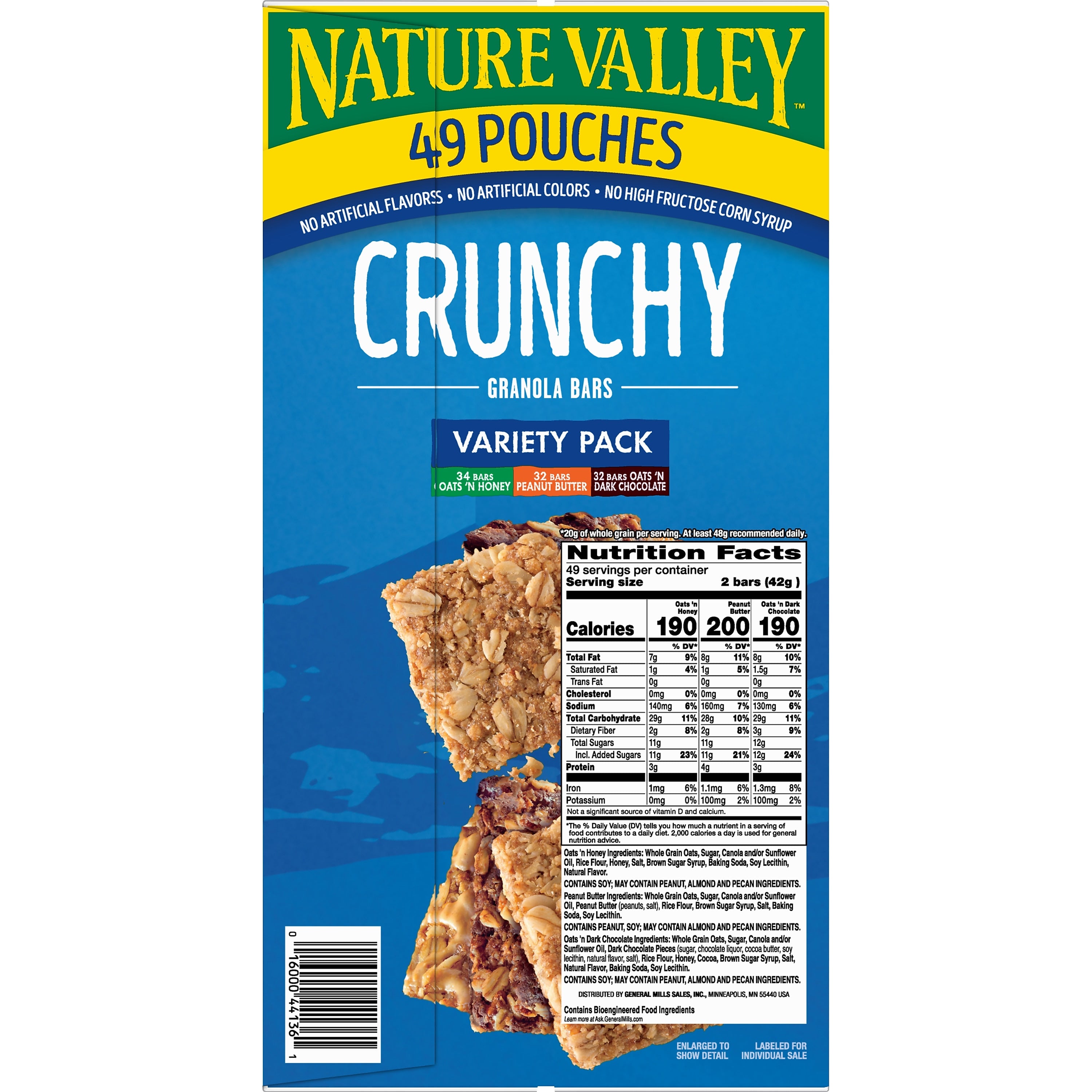 Nature Valley Nut Bar Variety Pack, 1.5 oz., 49 Bars/Box (GEM44136)