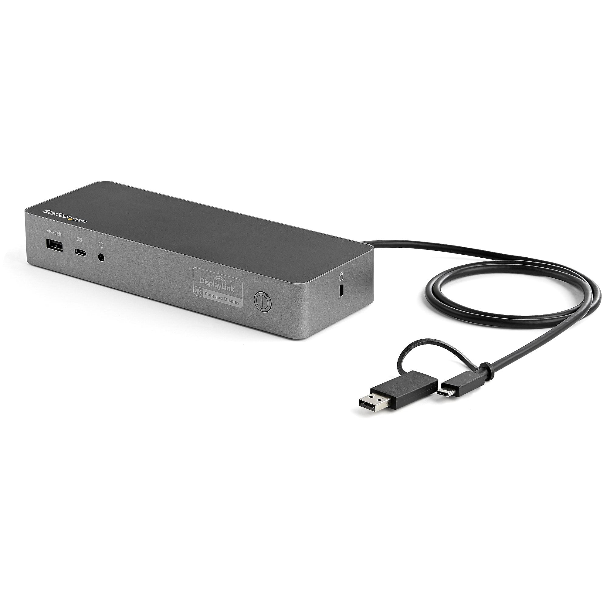 USB-C & USB-A Dock - Hybrid Universal Laptop Docking Station w/ 100W Power Delivery - Dual Monitor 4K 60Hz HDMI & DisplayPort