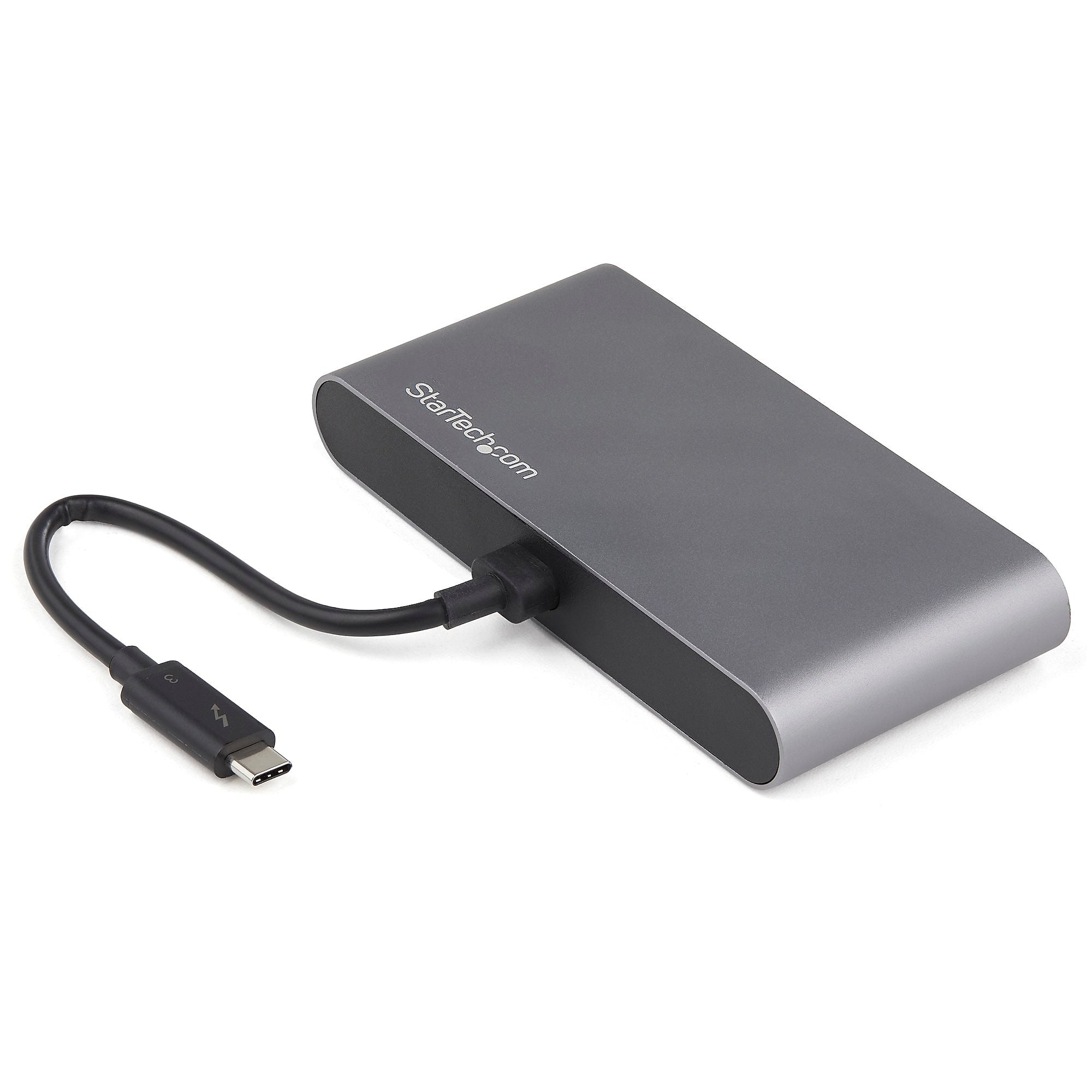 Thunderbolt 3 Mini Dock - Portable Dual Monitor TB3 Docking Station DisplayPort 4K 60Hz - 1x USB-A, GbE - 28cm (11") Cable