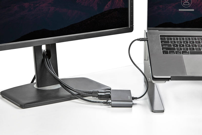 Thunderbolt 3 Mini Dock - Portable Dual Monitor TB3 Docking Station DisplayPort 4K 60Hz - 1x USB-A, GbE - 28cm (11") Cable