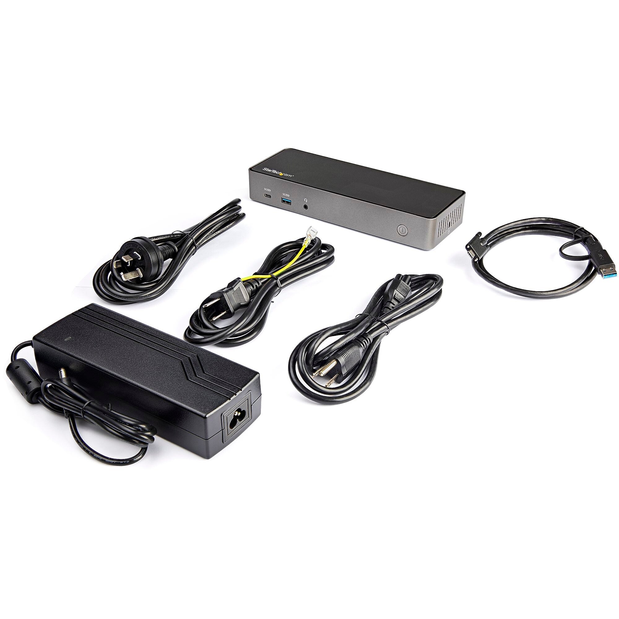 USB-C & USB-A Dock - Hybrid Triple Monitor Laptop Docking Station DisplayPort & HDMI 4K 60Hz/85W PD/6x USB/GbE/USB 3.1 Gen 2