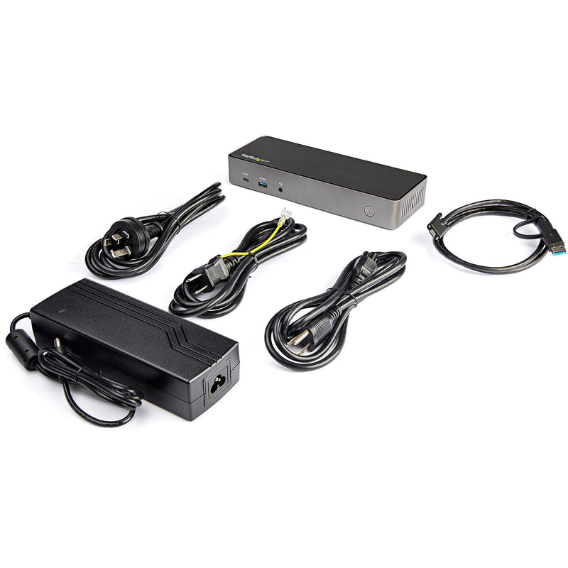 USB-C & USB-A Dock - Hybrid Triple Monitor Laptop Docking Station DisplayPort & HDMI 4K 60Hz/85W PD/6x USB/GbE/USB 3.1 Gen 2