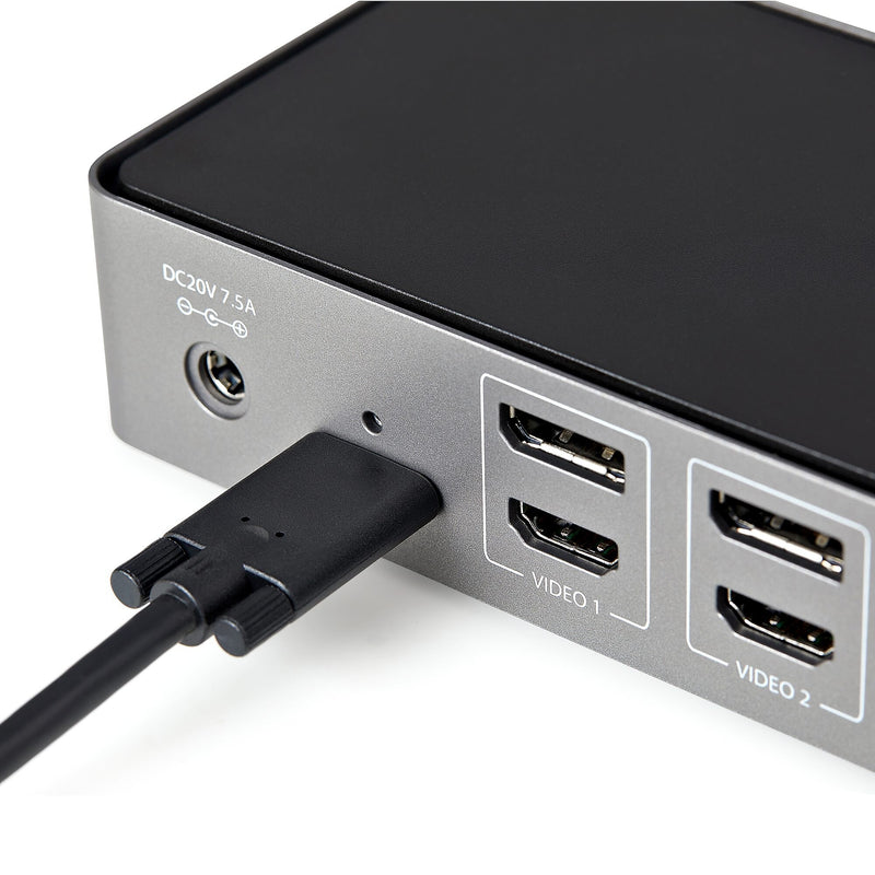 USB-C & USB-A Dock - Hybrid Triple Monitor Laptop Docking Station DisplayPort & HDMI 4K 60Hz/85W PD/6x USB/GbE/USB 3.1 Gen 2