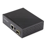 PoE+ Industrial Fiber to Ethernet Media Converter 60W - SFP to RJ45 - SM/MM Fiber to Gigabit Copper IP-30