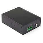 Industrial Fiber to Ethernet Media Converter - 1Gbps SFP to RJ45/CAT6 - SM/MM Fiber to Copper Gigabit Network IP-30 12V Input