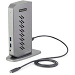 USB-C USB-A Dock - Hybrid Universal USB 3.0 Laptop Docking Station - Dual Monitor 4K 60Hz HDMI/DisplayPort - 6xUSB Type-A/GbE