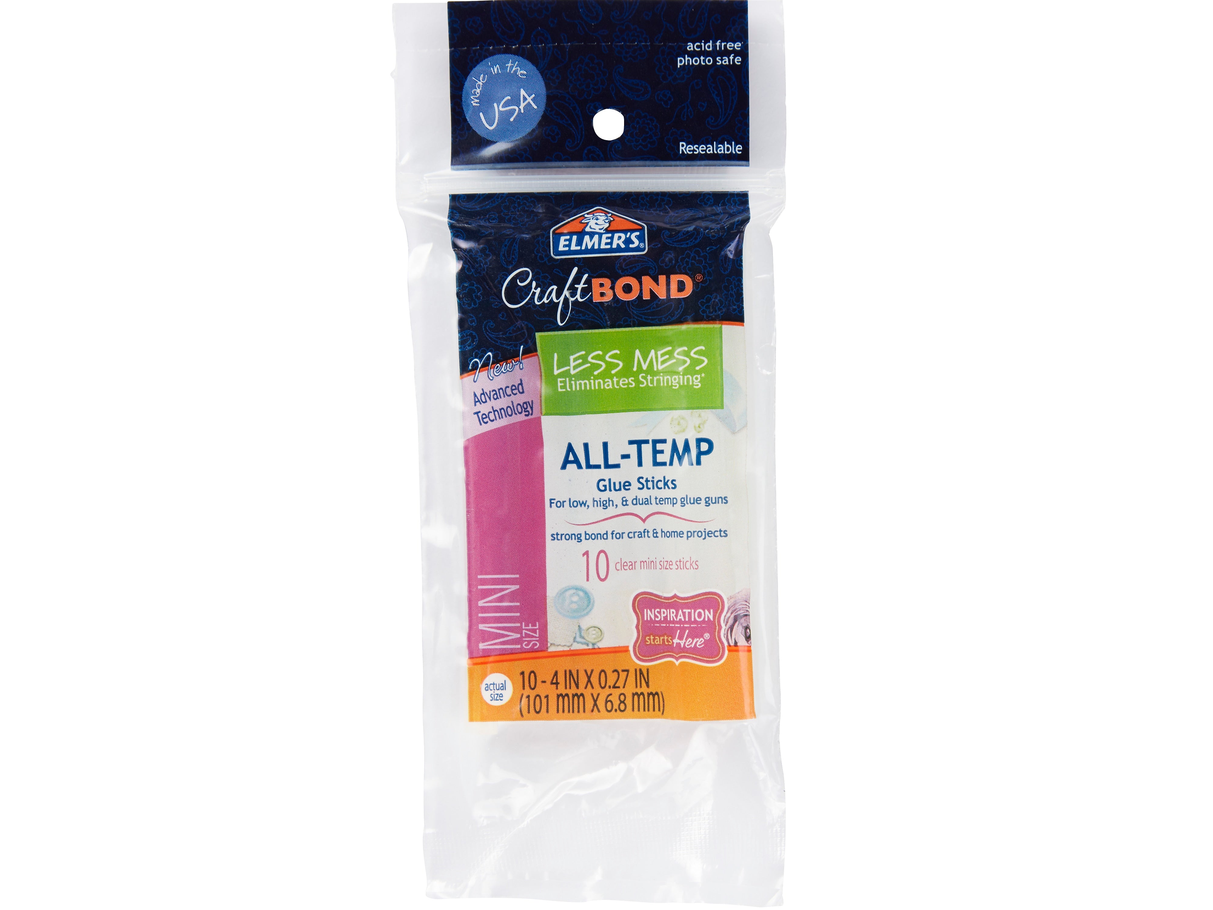 Elmer's CraftBond Removable Glue Sticks, 128 oz., 10/Pack (E6054)