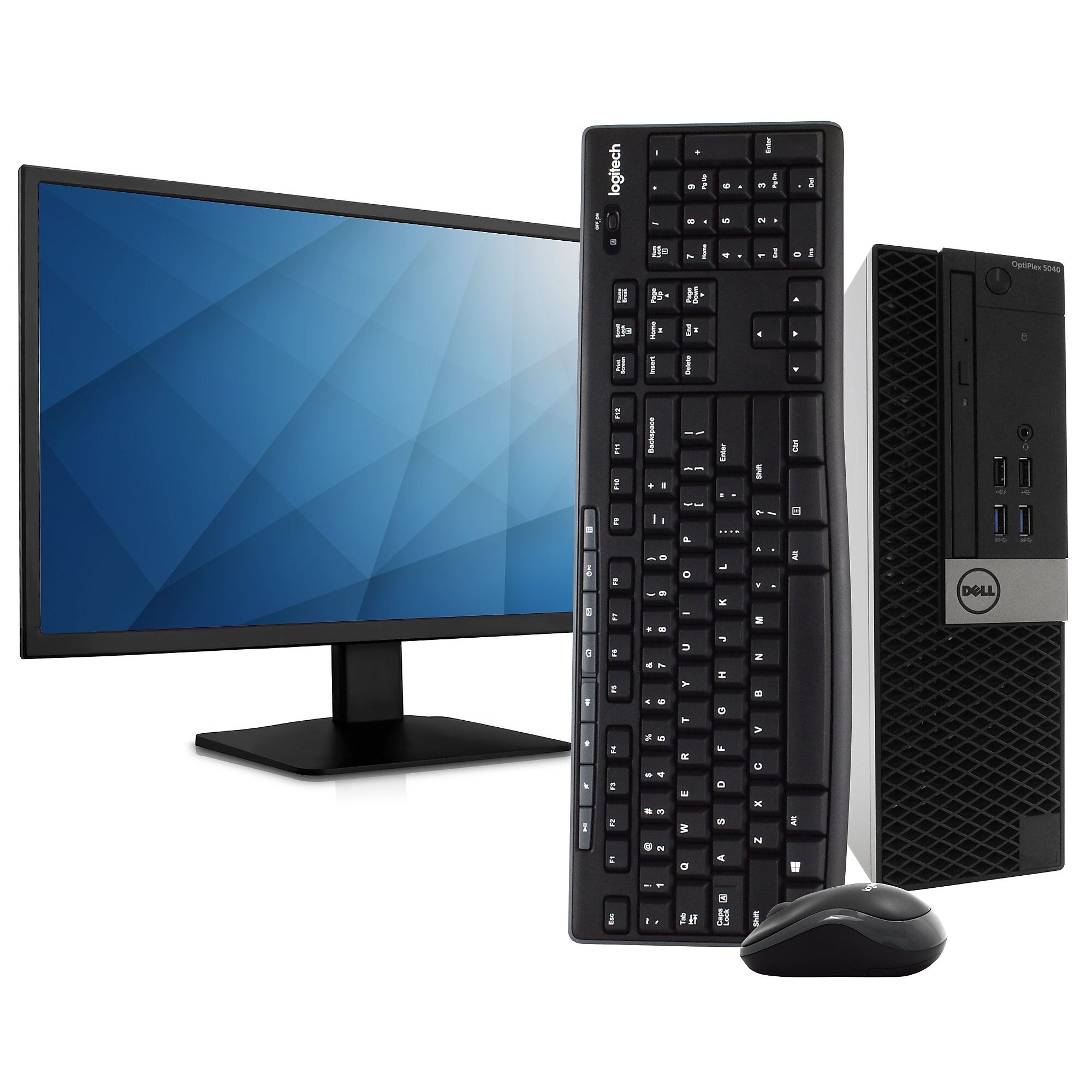Dell OptiPlex 5040 Refurbished Desktop Computer with 24" LCD Monitor, Intel Core i5-6500, 8GB RAM, 120GB SSD (1B324111+24)