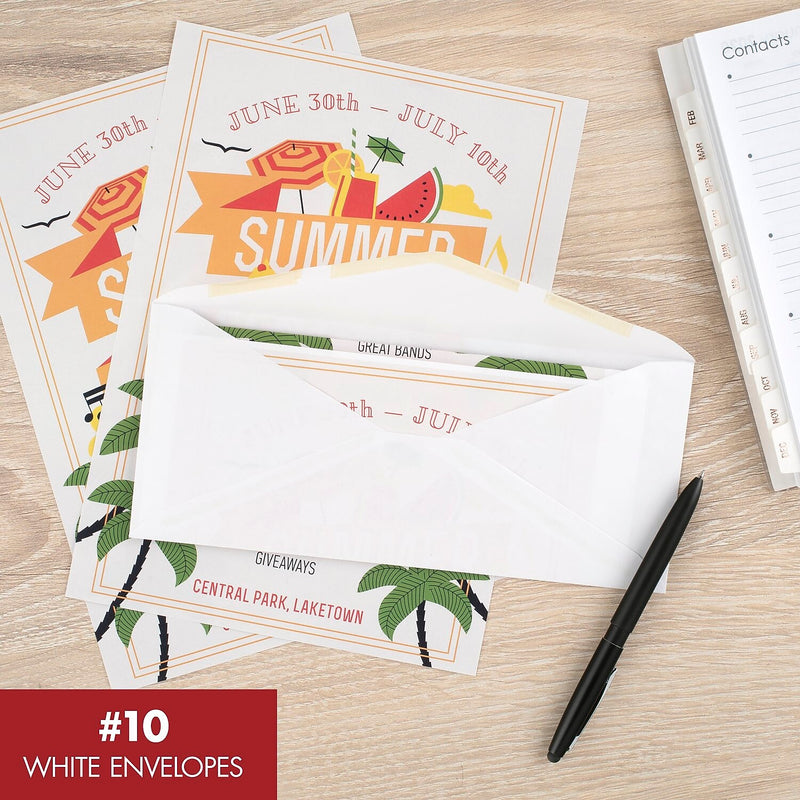 Mead #10 Business Envelopes, 4-1/8" x 9-1/2", White, 50/Pack (75050)