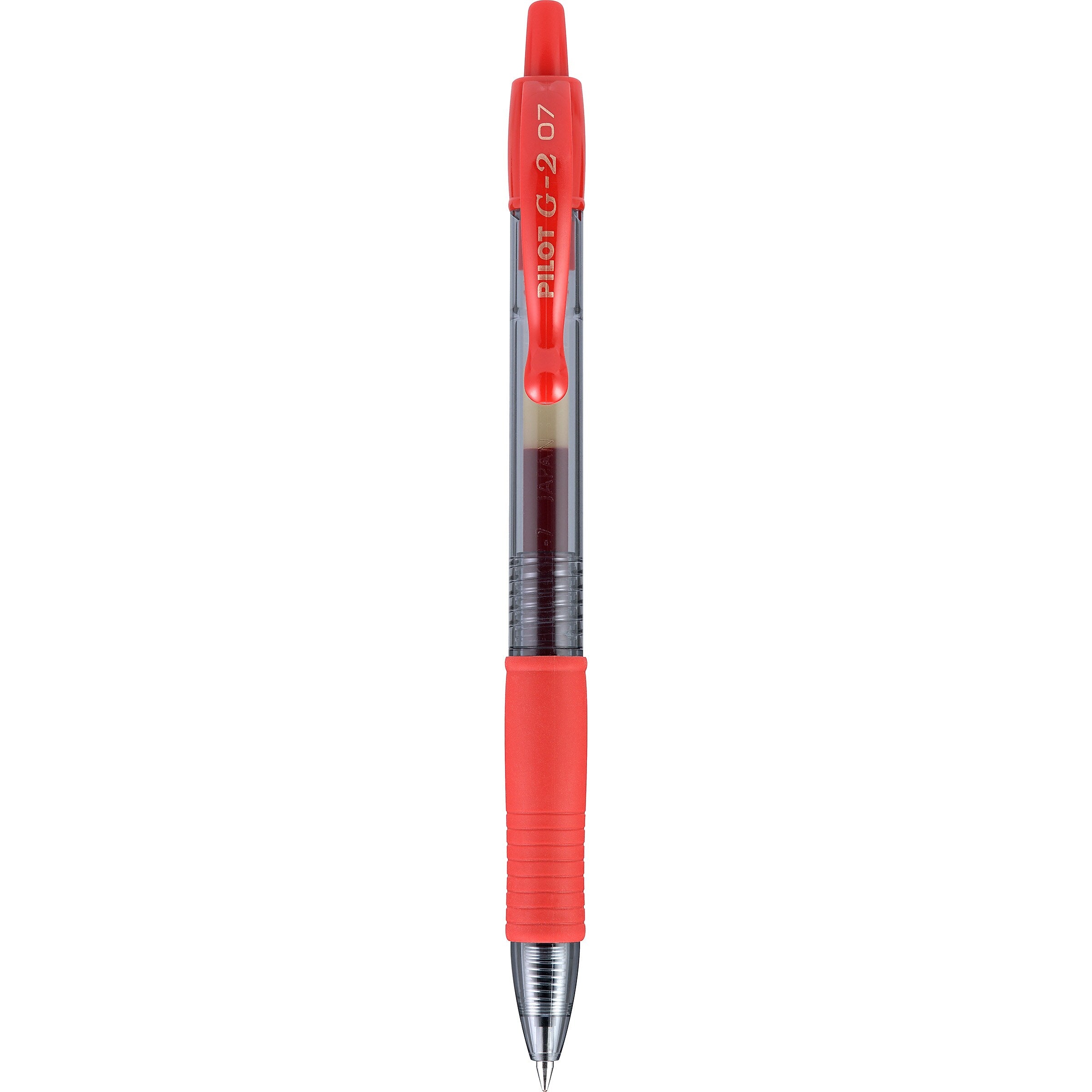 Pilot G2 Retractable Gel Pens, Fine Point, 0.7mm, Red Ink, Dozen (31022)