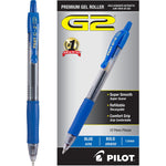 Pilot G2 Retractable Gel Pens, Bold Point, 1.0mm, Blue Ink, Dozen (31257)