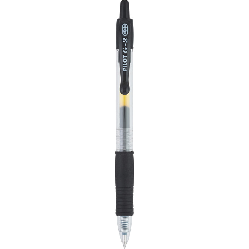 Pilot G2 Retractable Gel Pens, Ultra Fine Point, 0.38mm, Black Ink, Dozen (31277)