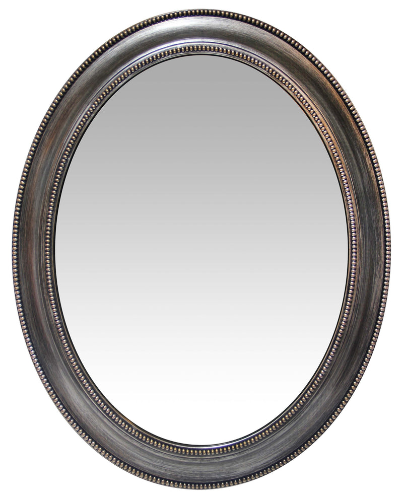 Infinity Instruments 30" Oval Wall Mirror, Antique Silver Finish  (15370AS)