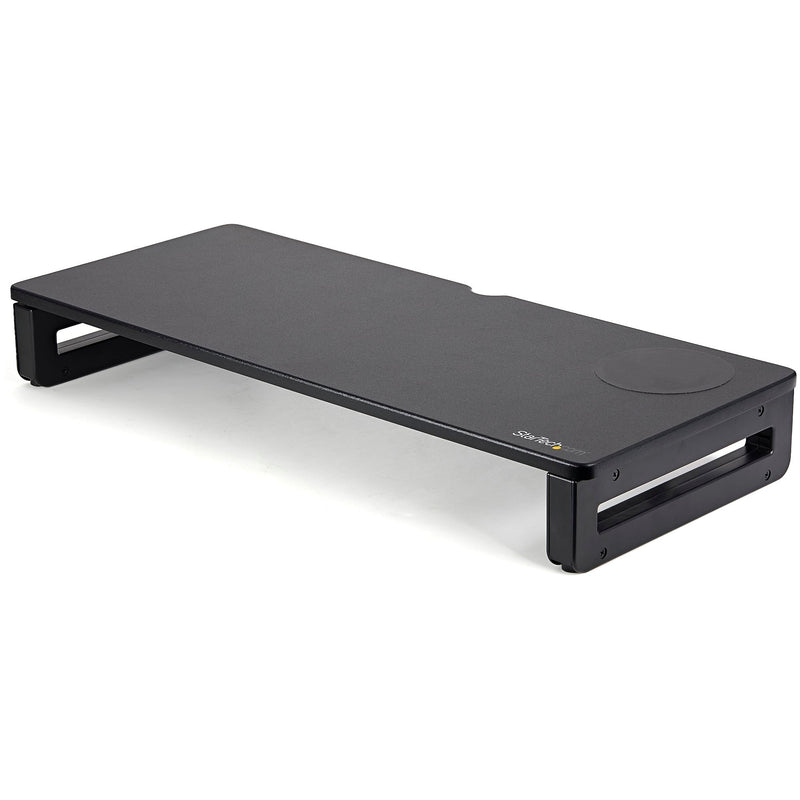 StarTech Adjustable Monitor Riser Stand with Wireless Charging Pad, Up to 23" Monitor, Black (MONSTADQI)