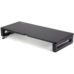 StarTech Adjustable Monitor Riser Stand with Wireless Charging Pad, Up to 23" Monitor, Black (MONSTADQI)