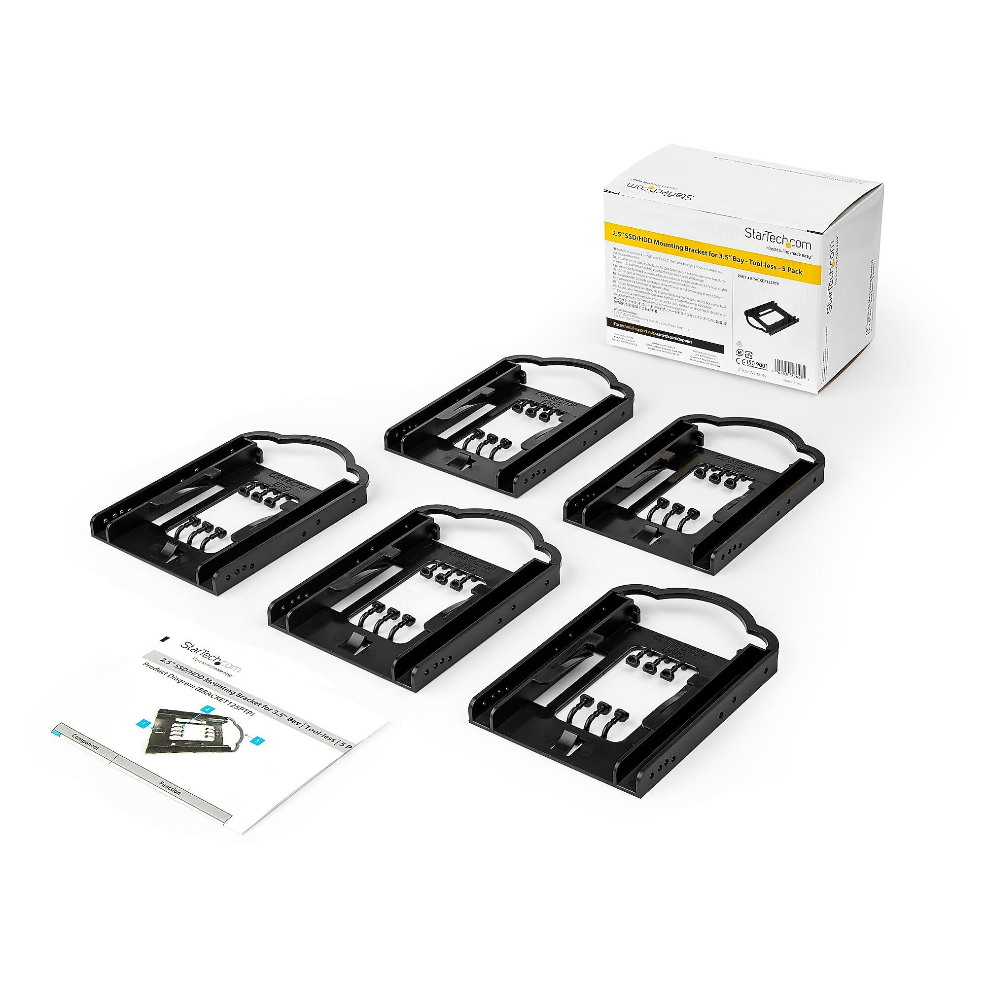 StarTech Rack Mount Server Bracket Kit, 5/Pack (BRACKET125PTP)