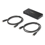 2 Port USB C KVM Switch - 4K 60Hz HDMI - Compact UHD Desktop KVM Switch w/USB Type C Cables - Bus Powered MacBook ThinkPad