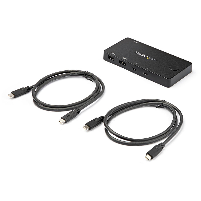 2 Port USB C KVM Switch - 4K 60Hz HDMI - Compact UHD Desktop KVM Switch w/USB Type C Cables - Bus Powered MacBook ThinkPad