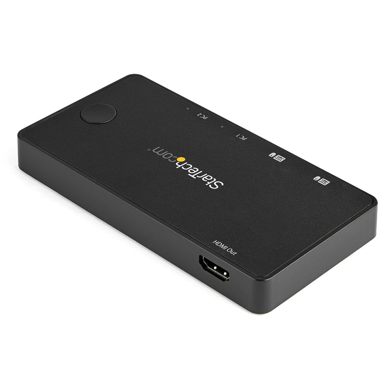 2 Port USB C KVM Switch - 4K 60Hz HDMI - Compact UHD Desktop KVM Switch w/USB Type C Cables - Bus Powered MacBook ThinkPad