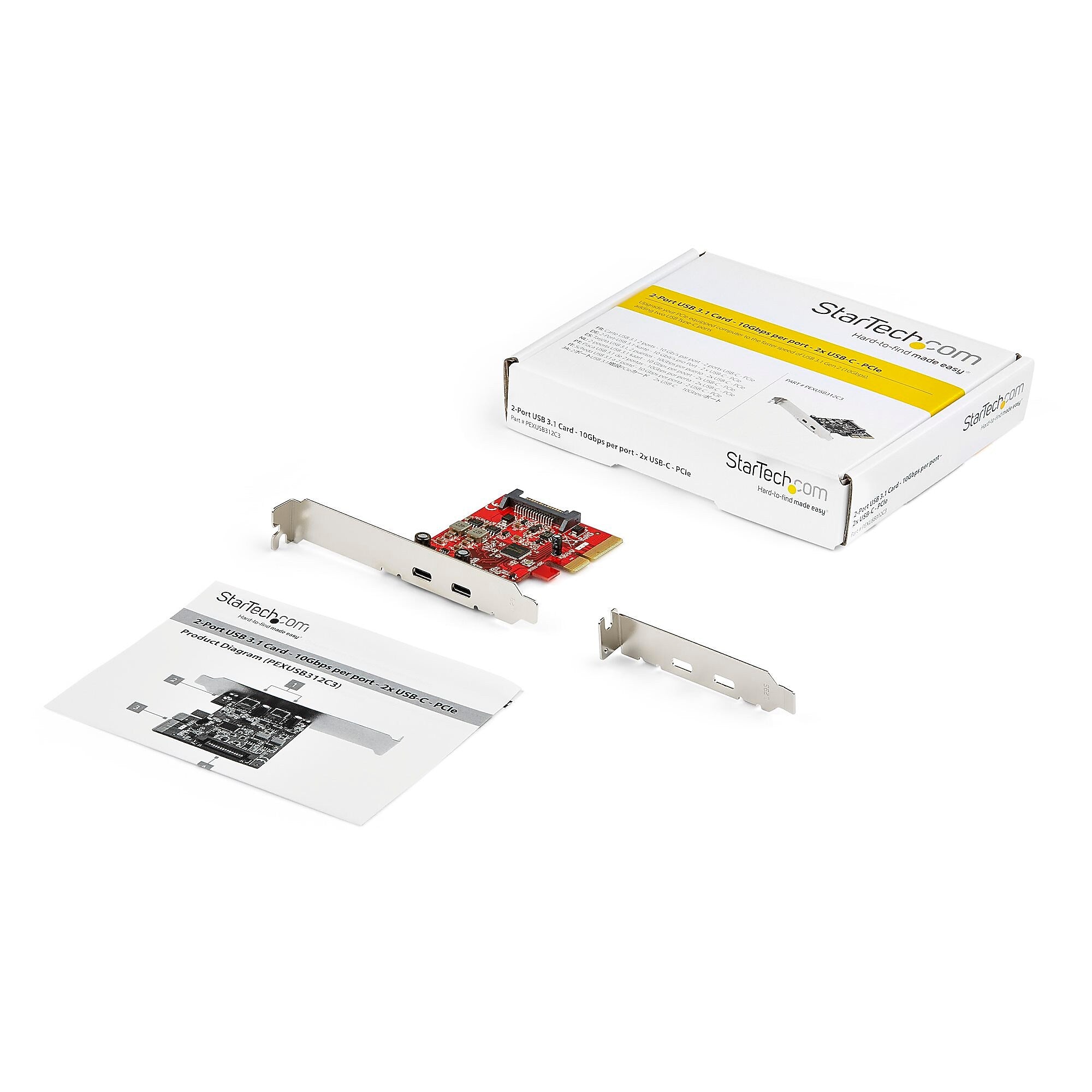 StarTech 2-Port PCIe Ethernet Adapter (PEXUSB312C3)