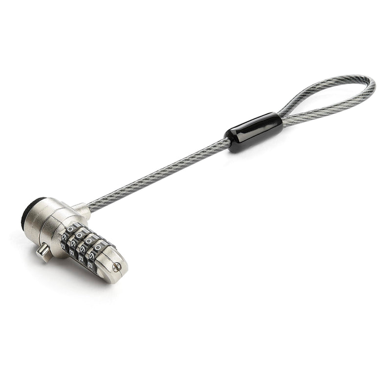 Universal Laptop Cable Lock Expansion Loop - Add a 6" 4-Digit Combination K-Slot Lock to Secure Multiple Devices - Anti Theft