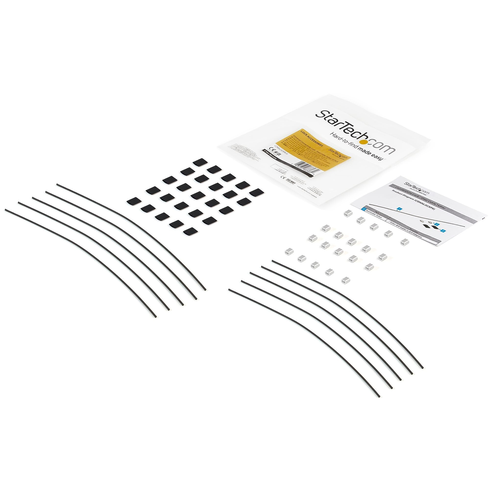 10-Pack Security Cable Tethers for Adapters & Dongles - Universal Cable Tether Kit - Steel Tether Cable Lock - Anti-Theft