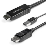 3m HDMI to DisplayPort Adapter Cable with USB Power - 4K 30Hz Active HDMI 1.4 to DP 1.2 Converter (HD2DPMM3M)