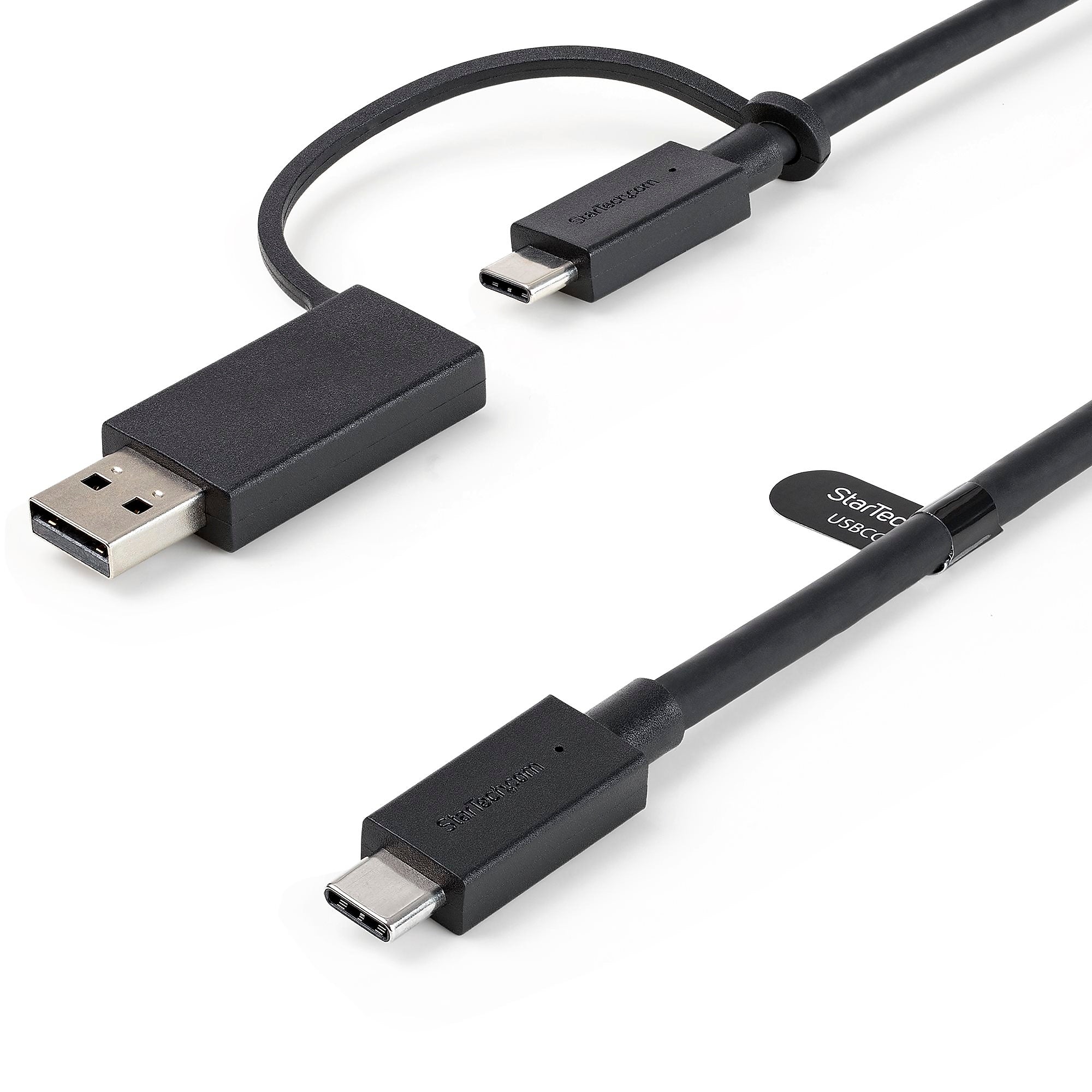 StarTech Hybrid 3.3' USB-C to USB-C with USB-A Adapter Dongle, Black (USBCCADP)