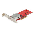 Dual M.2 PCIe SSD Adapter Card - x8 / x16 Dual NVMe or AHCI M.2 SSD to PCI Express 3.0 - M.2 NGFF PCIe (m-key) Compatible