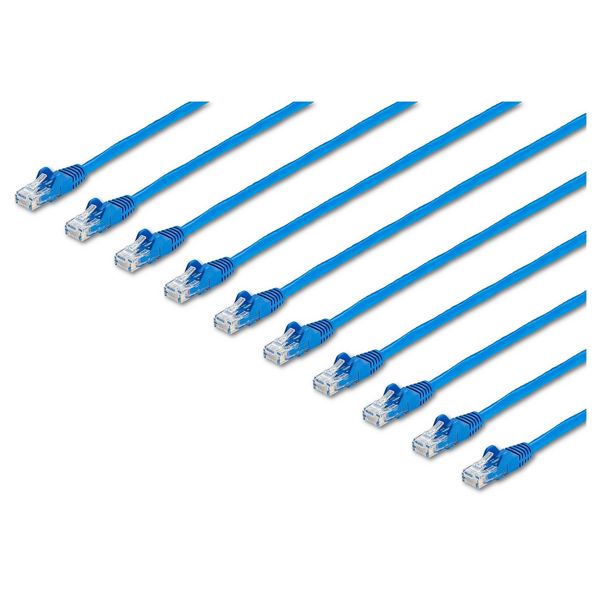25 ft. CAT6 Ethernet Cable - 10 Pack - ETL Verified - Blue CAT6 Patch Cord - Snagless RJ45 Connectors - 24 AWG - UTP