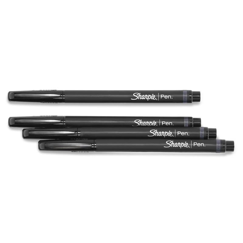 Sharpie Felt Pens, Fine Point, 0.4mm, Black Ink, Dozen (1742663)