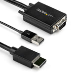 StarTech 6.6' VGA to HDMI Converter Cable with USB Audio Support, Male to Male, Black (VGA2HDMM2M)