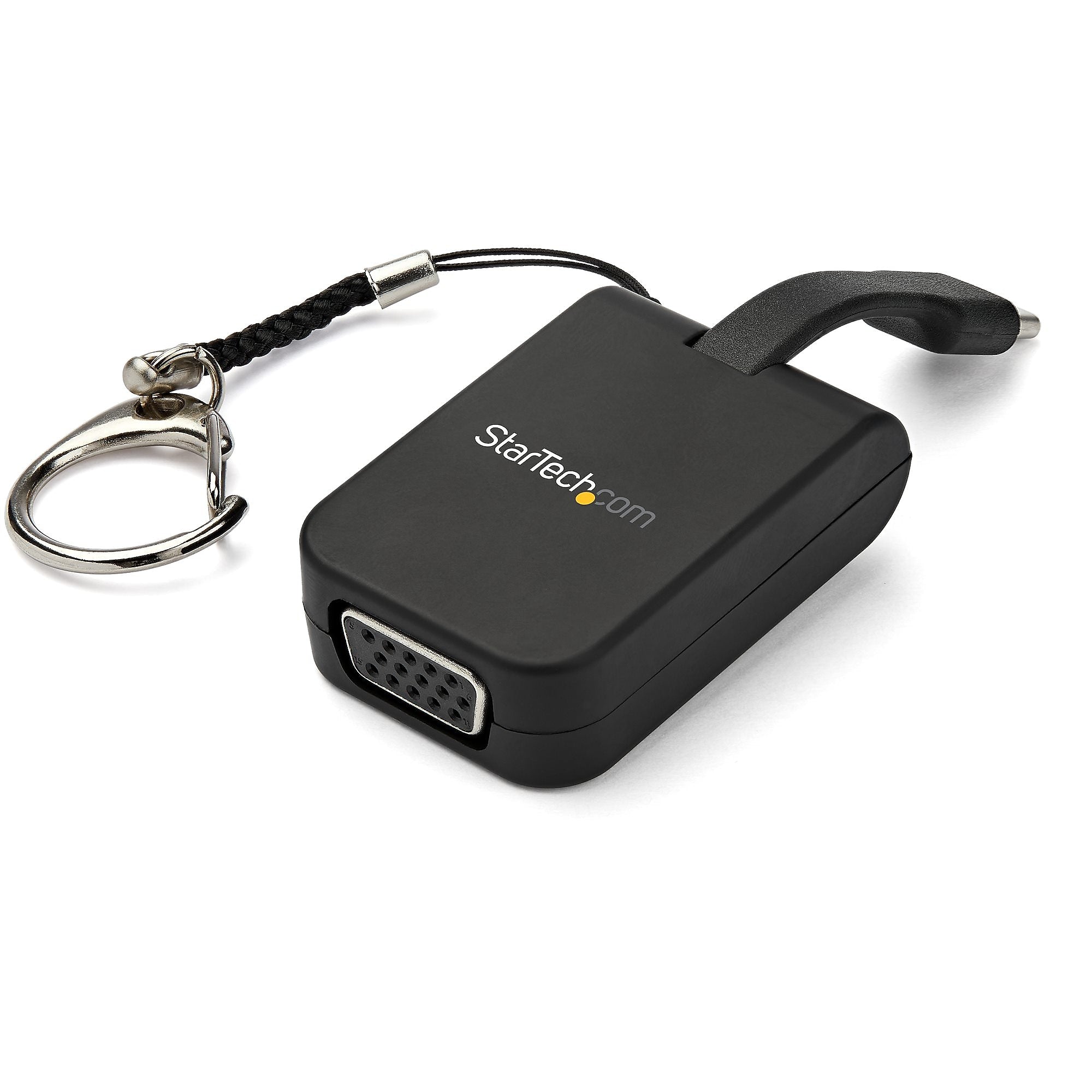 Compact USB C to VGA Adapter - 1080p Active USB Type-C to VGA Display Converter w/ Keychain Ring - Thunderbolt 3 Compatible