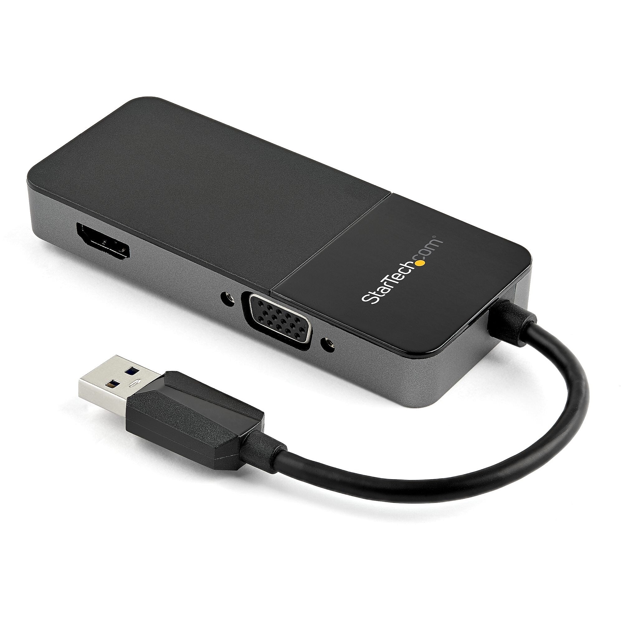 USB 3.0 to HDMI and VGA Adapter -4K/1080p USB Type A Dual Monitor Multiport Display Adapter Converter -External Graphics Card