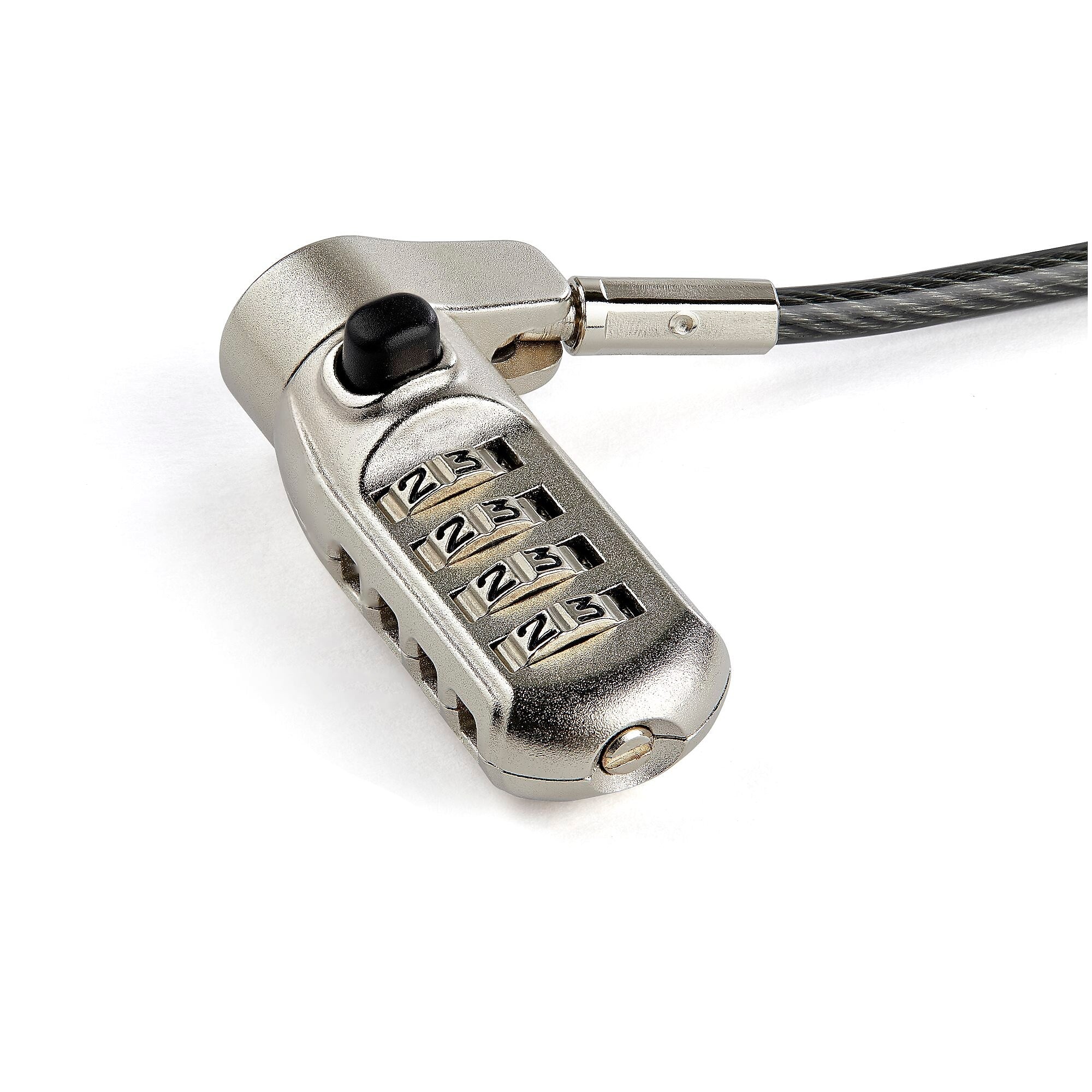 6.5' (2m) 3-in-1 Universal Laptop Cable Lock - 4-Digit Combination Security Lock for K-Slot, Nano & Wedge Slot Desktop/Laptop