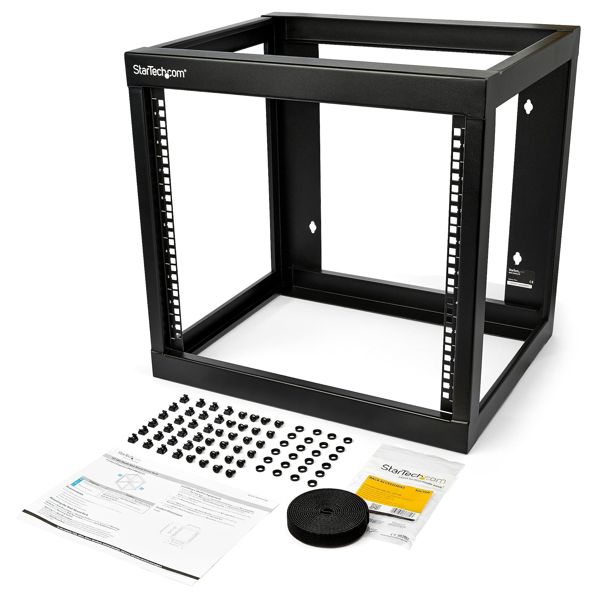 9U 19" Wall Mount Network Rack - 17" Deep Open Frame for Server Room AV/Data/Patch Panel/IT/Computer Equipment w/Cage Nuts