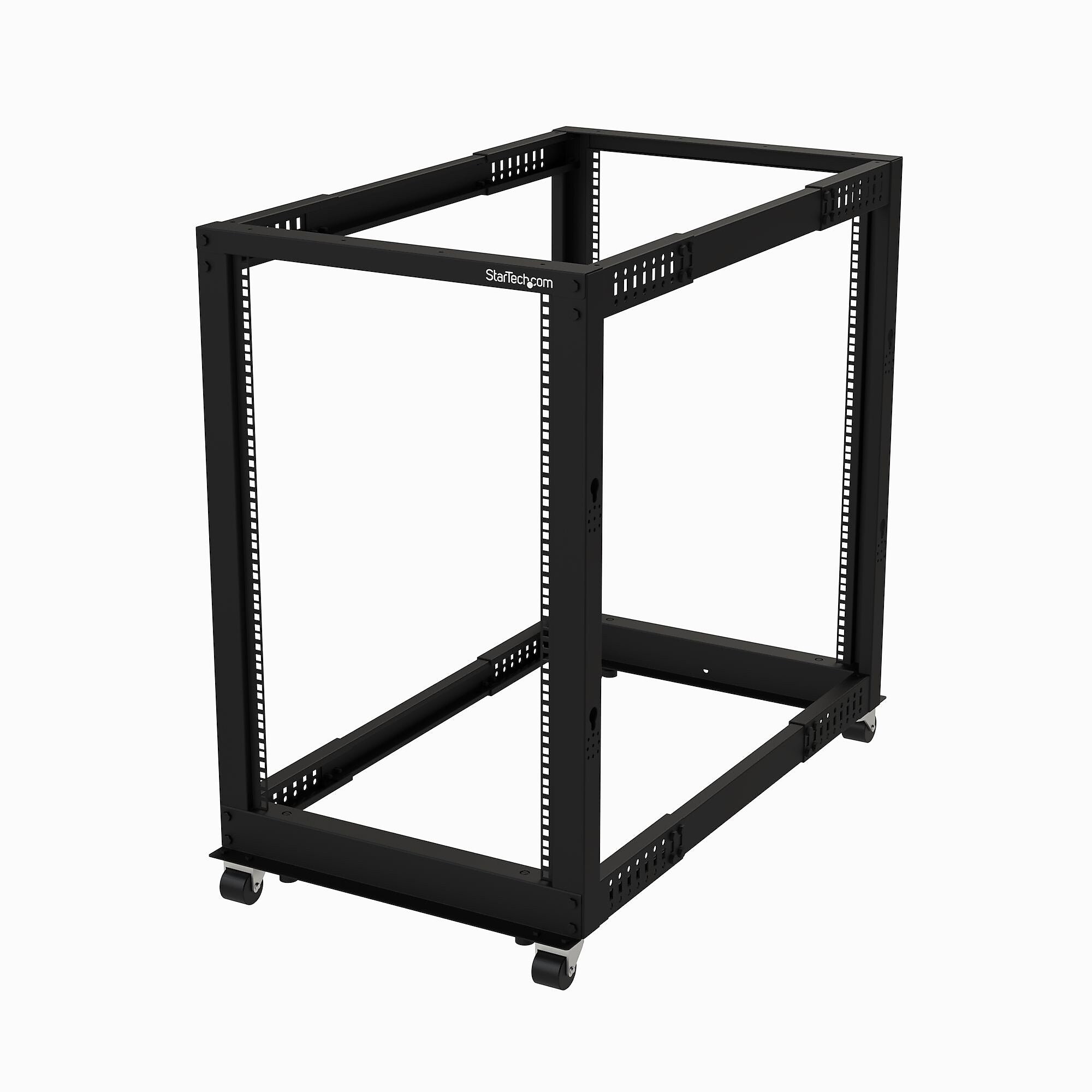18U 19" Open Frame Server Rack - 4 Post, Adjustable Depth 22 to 40" - Mobile Network Equipment Rack - HP ProLiant ThinkServer