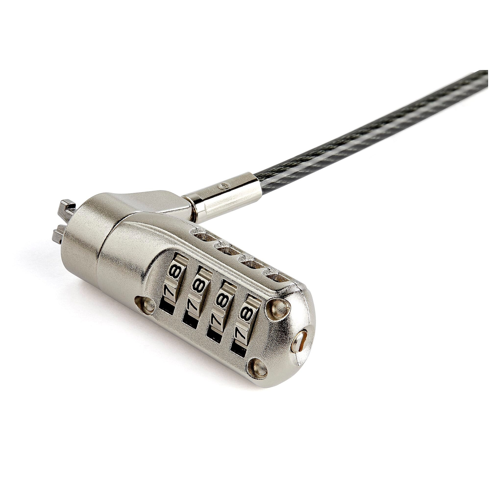 6.5ft Laptop Cable Lock for Nano Slot Computer/Tablet/Device - Anti-Theft 4 Digit Combination Security Cable Lock - Steel