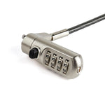 6.5ft Laptop Cable Lock for Nano Slot Computer/Tablet/Device - Anti-Theft 4 Digit Combination Security Cable Lock - Steel