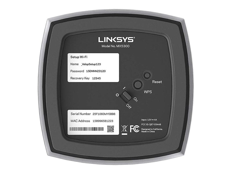 Linksys VELOP Whole Home AC5300 Dual Band Mesh WiFi 6 System, White, 2/Pack  (LNKMX10600)