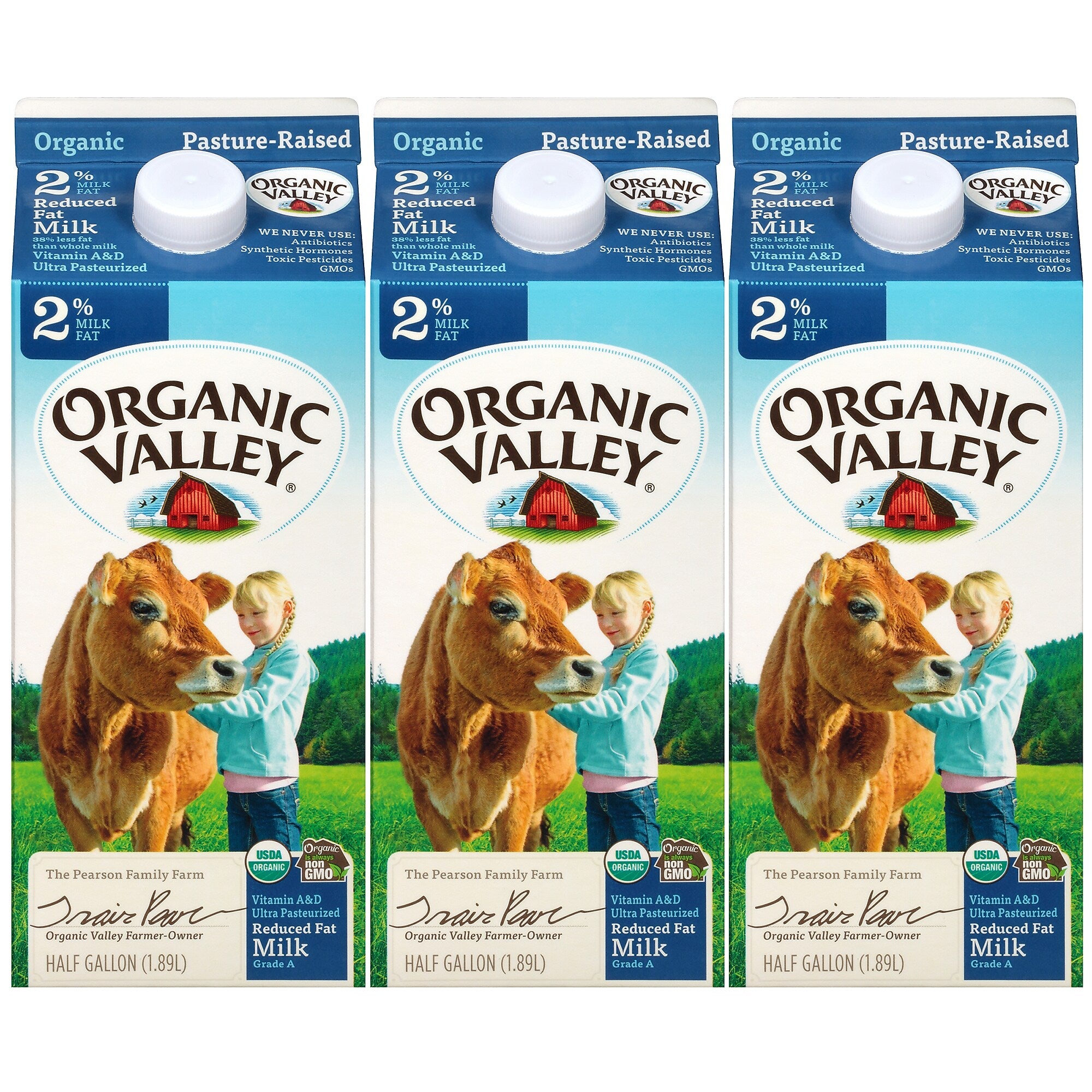 Organic Valley 2% Milk, 64 oz., 3/Pack (307-00347)