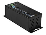 7 Port USB Hub w/ Power Adapter - Metal Industrial USB 3.0 Data Hub - Din Rail, Wall & Desk Mountable USB 3.1 Gen 15Gbps Hub