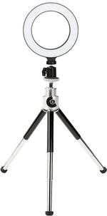 CODi 6" LED Ring Light with Mini Tripod, Black/Silver (LED-RING-6)