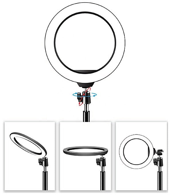 CODi 6" LED Ring Light with Mini Tripod, Black/Silver (LED-RING-6)