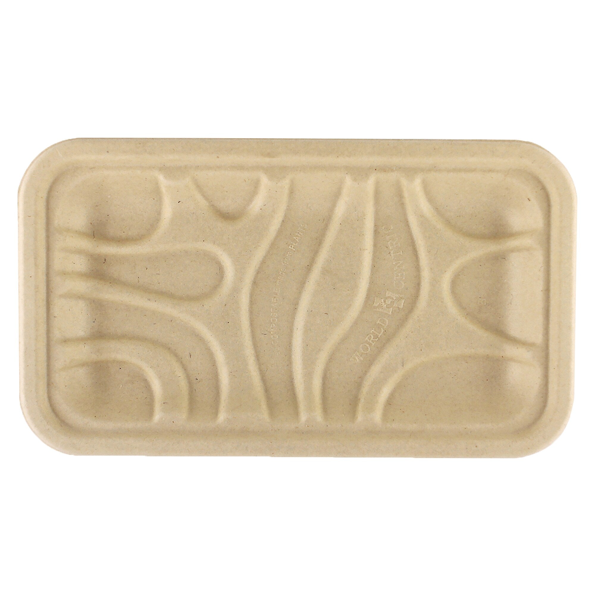 World Centric Fiber Trays, PLA Lined, PFAS Free, 8.3 x 4.9 x 0.7, Natural, 500/Carton
