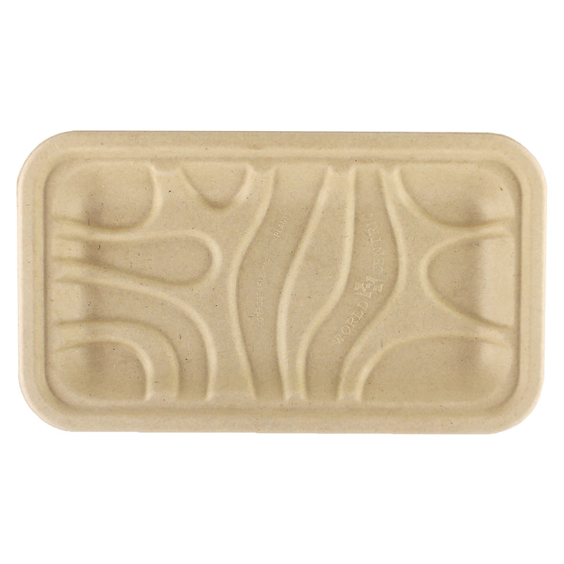 World Centric Fiber Trays, PLA Lined, PFAS Free, 8.3 x 4.9 x 0.7, Natural, 500/Carton