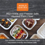 World Centric Fiber Trays, PLA Lined, PFAS Free, 9.1 x 7.1 x 0.7, Natural, 500/Carton