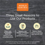 World Centric Fiber Burrito Bowl Lids, 9.7" dia, Clear, 300/Carton