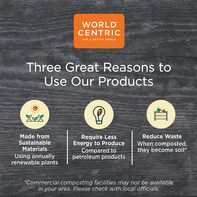 World Centric Fiber Burrito Bowl Lids, 9.7" dia, Clear, 300/Carton